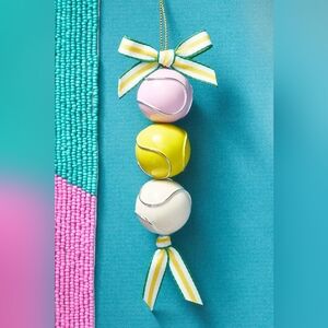 Anthropologie Enamel Sports Ornaments Tennis Balls